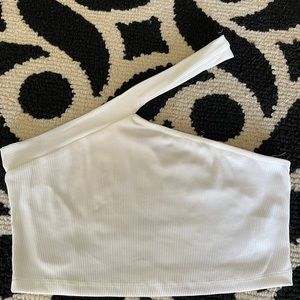 White off the shoulder crop top